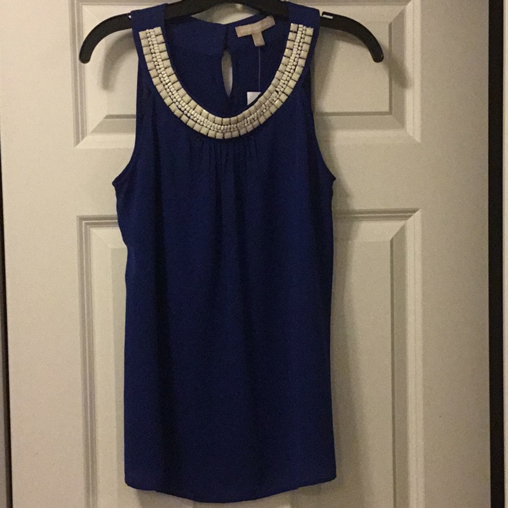 Blue halter with neck detail banana republic NWT
